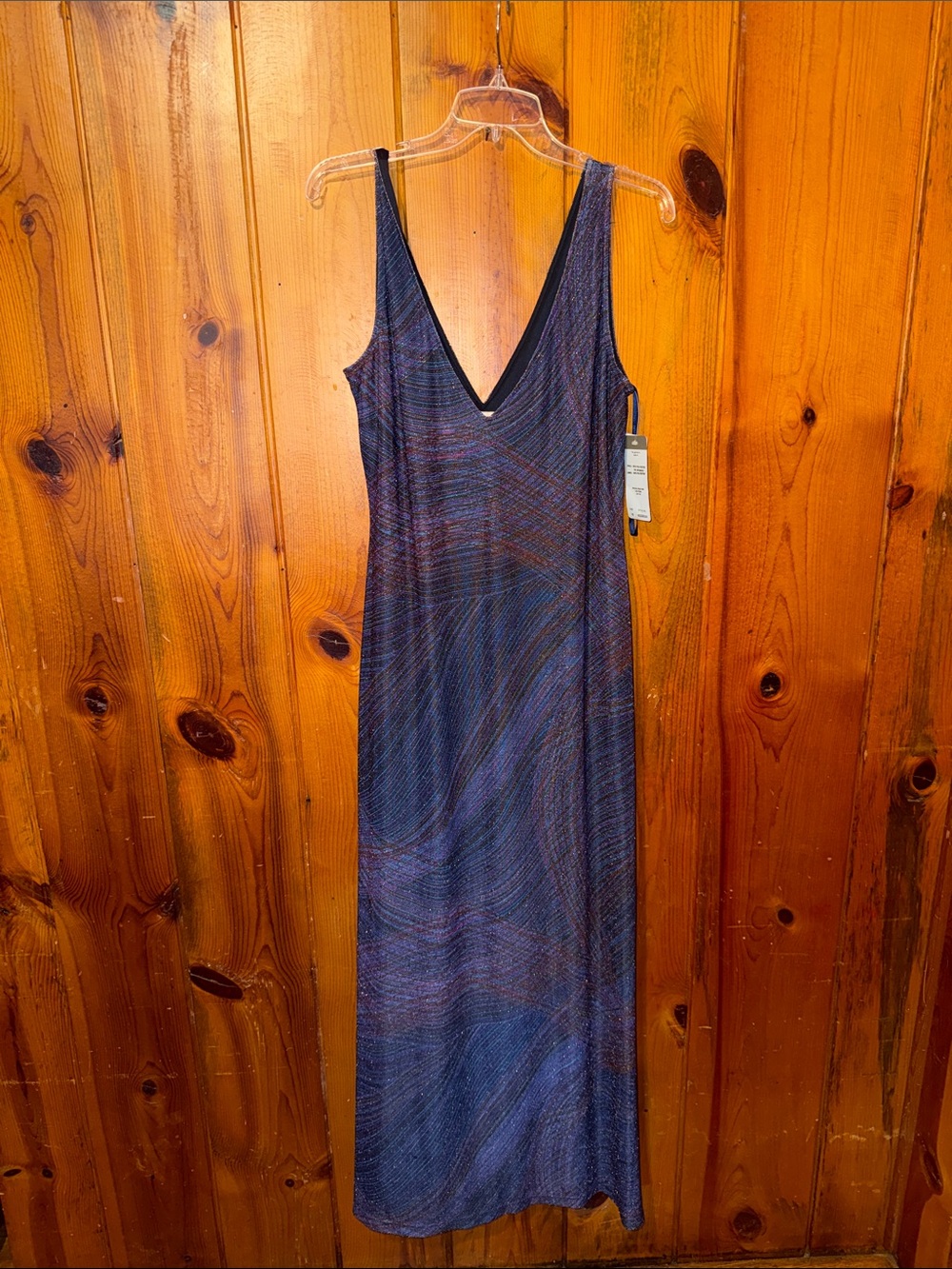 ๐NWT Adrianna Papell Evening V-Neck Maxi Dress in Blue and Purple Blend